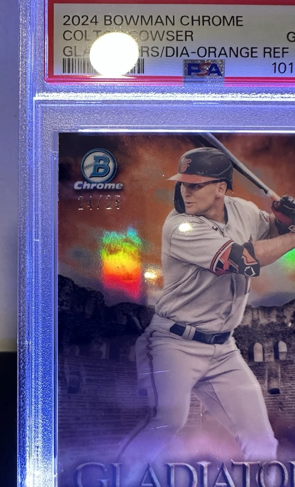 2024 Bowman Chrome Colton Cowser Gladiator/Dia- Orange Refractor PSA 10 # 24/25 - Image 3 of 4