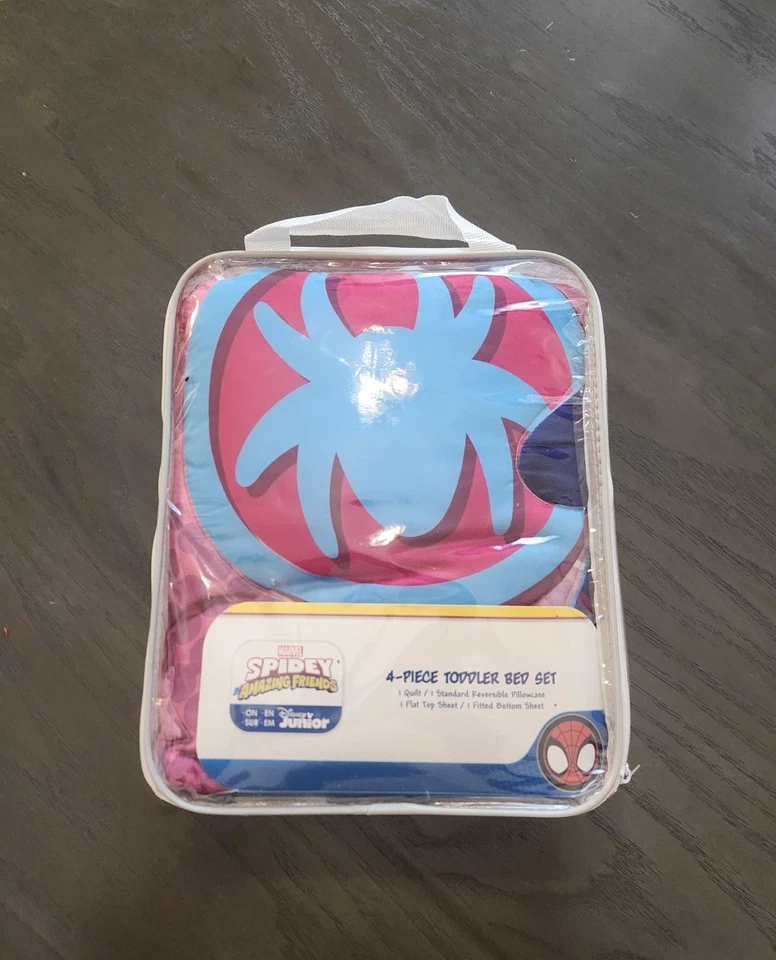 Juego de cama Ghost Spider Marvel Spidey and Friends 4 piezas para niños pequeños Disney - Rosa - NUEVO Foto 3 de 4