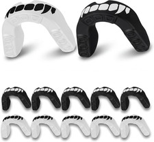 10 Pcs Mouth Guard for Sports Black & White Football Mouth Guards Bulk