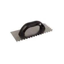 Economy Carbon Steel 9 in. x 4 in. Flat V-Notch Trowel, 1/4 in. x 5/16 in. x 5/1