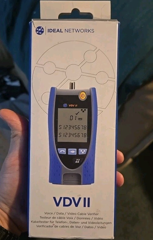 Ideal Networks VDV II Cable Tester RJ11 RJ45 F-Type Voice Data Video R158000