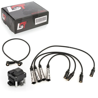 Ignition Lead Set + Coil Module for VW Caddy II 9K Passat 3A 35I 1.6 1.8