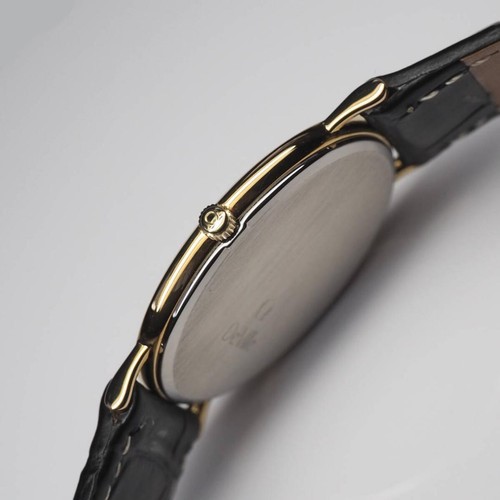 Omega De Ville Vintage Blanc or Rond Noir Ceinture Quartz Montre Hommes Original - Photo 7 sur 9