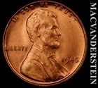 1945 Lincoln Wheat Cent - Red Choice Gem Brilliant Unc  No Reserve  #K1077