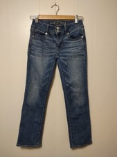 American Eagle Jeans Blue Stretch Denim Artist Crop Women's Size 0