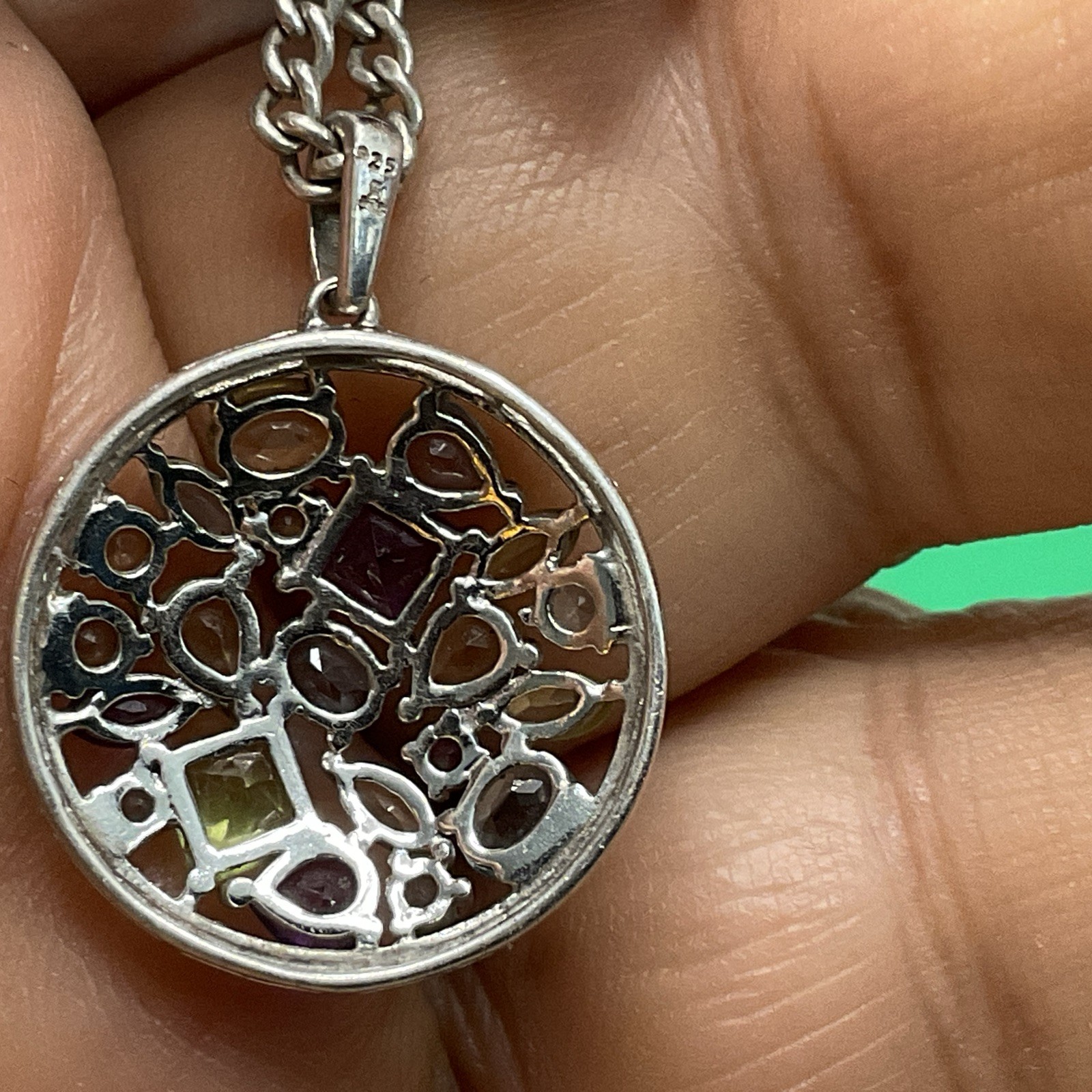 Vintage Sterling Silver 925 Assorted Multi Gemsto… - image 12