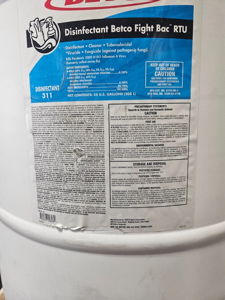 desinfectante betco fight bac rtu/311 Foto 2 de 3