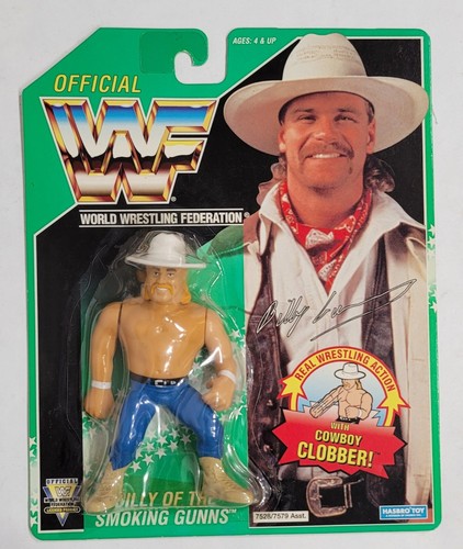 BILLY GUNN Rare 1994 WWF Hasbro Green Card NIB MOC...