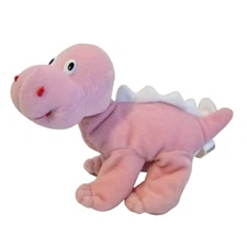 Commonwealth Dinosaur Plush Stuffed Animal Pink Red Stitching Valentine's 1994