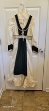 Vintage Green Velveteen and Poplin Cotton Gunne Sax Prairie Dress