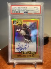🔥POP 1🔥2022 Optic GOLD /10 Refractor Auto FERNANDO TATIS JR PSA 9 Padres