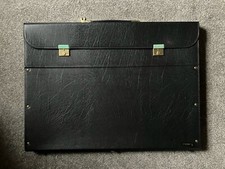 Artcare Premier Portfolio Carry Case Handle Drawings A2 Black Faux Leather