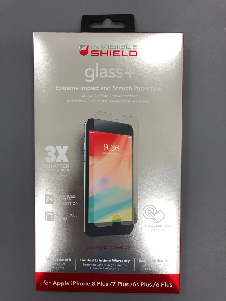 Zagg Glass Screen Protector + Tech21 Gel Case Back Cover for iPhone 6 Plus 6S+ - Image 4 of 4