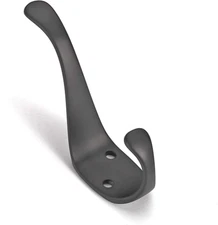 10-Pack Elegant Coat Hooks Wall Mounted, Decorative Heavy Duty Double Matt Black