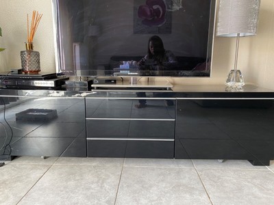 meuble tele ikea besta noir