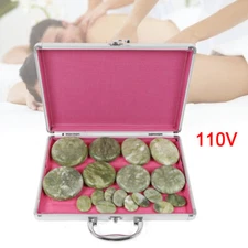 16Pcs Hot Massage Stones Kit Natural Jade Heated Warmer SPA Heating Rock Therapy