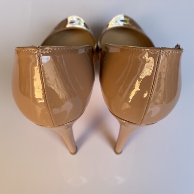 Women's Christian Loboutin Bianca 120 Patent Calf Nude Sz5 Red