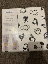 Kiddicare Jungle Friends Blackout Curtains Monochrome Animals 168x183 cm P Pleat