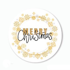 Christmas Golden Snowflakes Favors Scrapbook Stickers Labels Envelope Seals