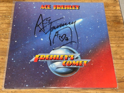 Ace Frehley - Frehley's Comet signed LP. Signed 1st edition 1987 on Megaforce.