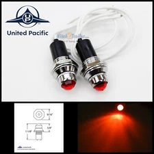 Pair Mini Red Pilot Dash Indicator Warning Lights 12V Classic Hot Rod Vintage