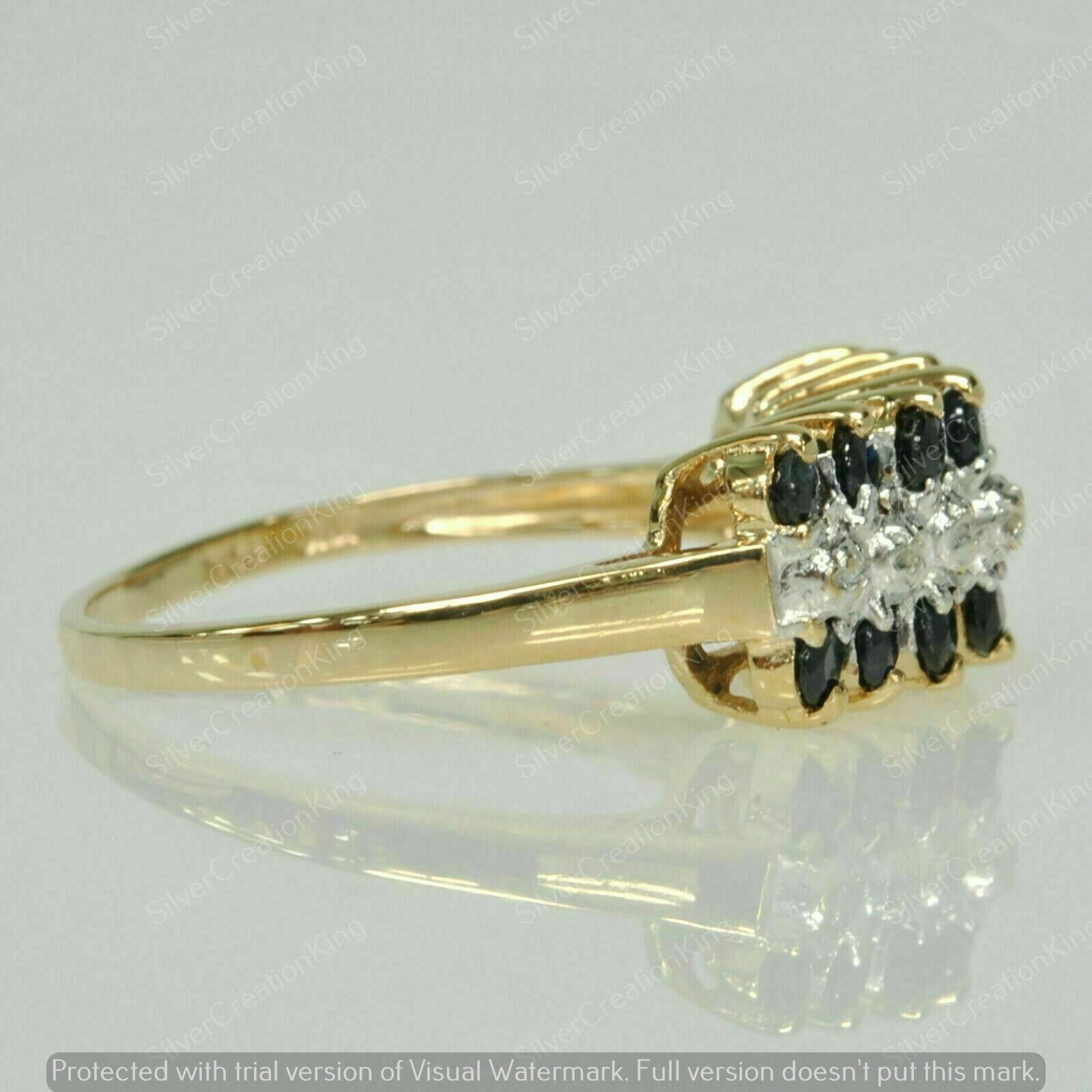 GOURIK Lab-Created Gemstone Stackable Ring – 18K Gold Plated Birthstone Eternity Band For Women, Size 9