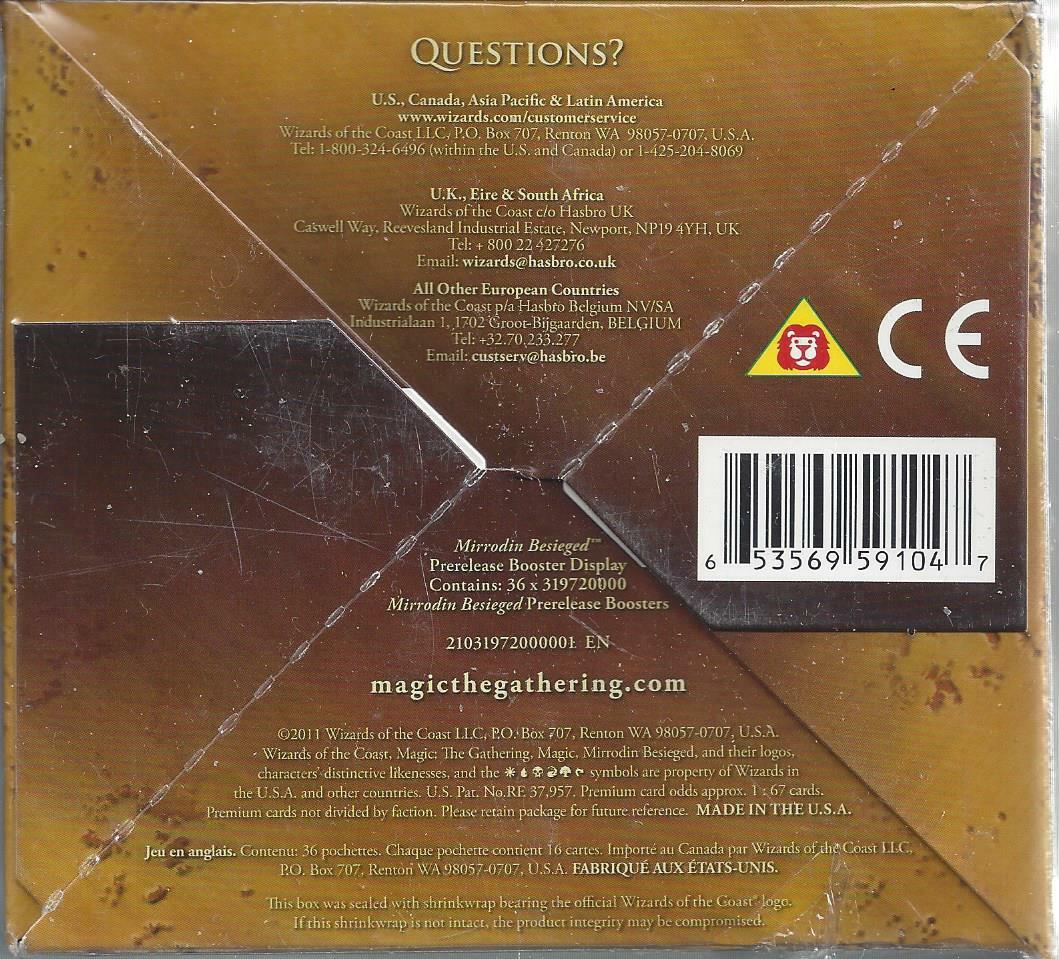 MTG Magic the Gathering - Factory Sealed - Mirrodin Besieged Prerelease Box MTG Magic the Gathering - Factory Sealed - Mirrodin Besieged Prerelease Box