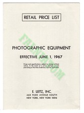 Vintage E. Leitz Photographic Equipment Retail Price List - June 1, 1967
