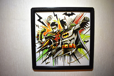 Batman und Robin 3D gedrucktes Wandbild ''Hueforge''