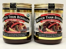 2 PACKS Better Than Bouillon Organic Roasted Beef Base USDA Organic 21 oz /Jar