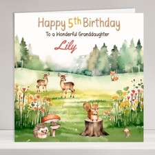 Forest Animals Personalised Birthday Card Sister Daughter Niece Granddaughter