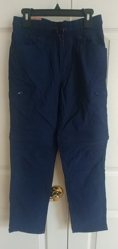 NWT Eddie Bauer size 10/12 Youth Boy's Convertible Pants Shorts Navy Blue - Picture 2 of 6