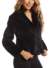 Nwt Sugar Poison Black Faux Fur Jacket Sz L