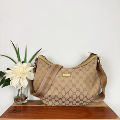 Pre owned GUCCI GG Canvas Sherry Line Shoulder Bag 181092 | eBay