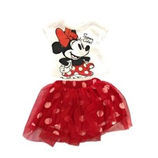 Disney Minnie Mouse Girls' T-Shirt  Polka Dot Tulle Skirt Set, Size 5