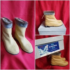 Vintage 60s Bastien Bros After Ski Curling Leather boots Sz 7 made in Canada