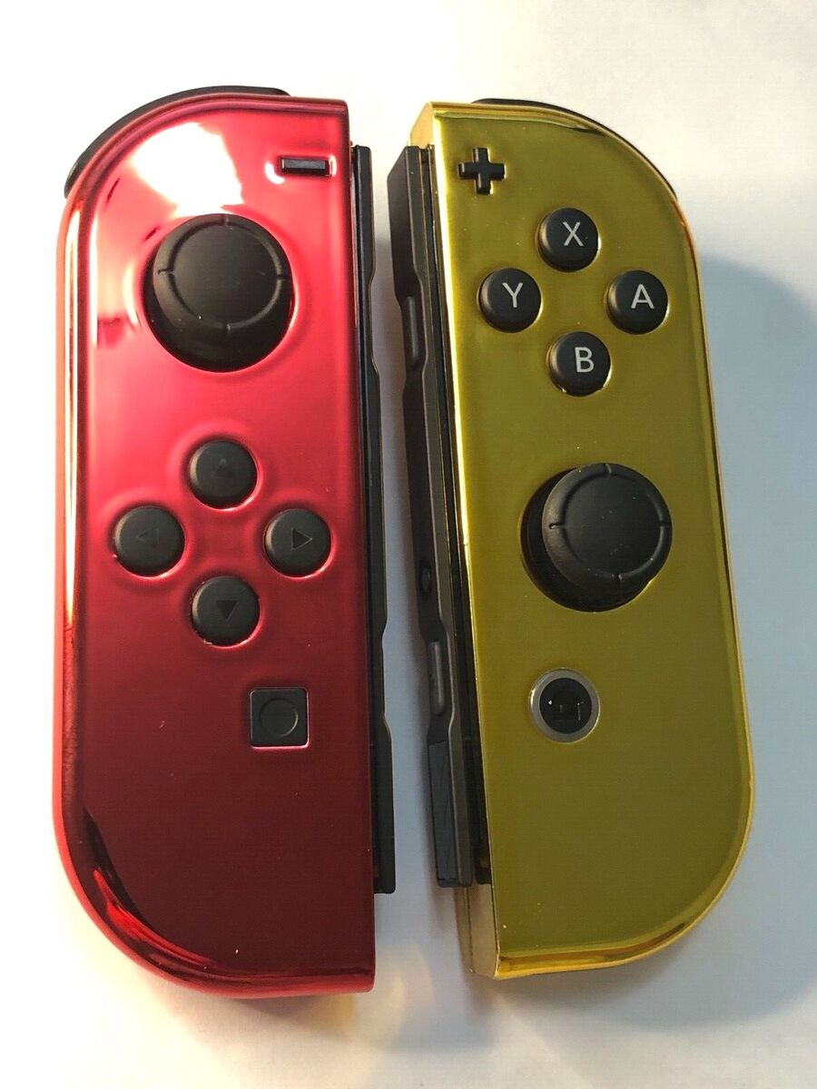 Custom Chrome Gold & Red Nintendo Switch Joy Con Joy-Con Custom Chrome Gold & Red Nintendo Switch Joy Con Joy-Con