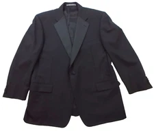 HICKEY FREEMAN "Canterbury" Classic Black Tuxedo Jacket 44 Short  100% Wool