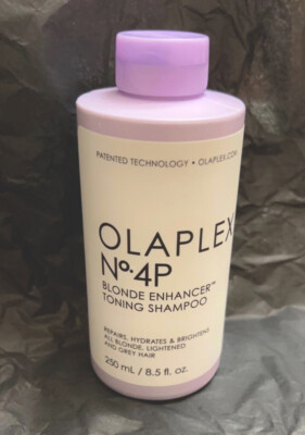 Olaplex no.4p blonde enhancer toning shampoo.