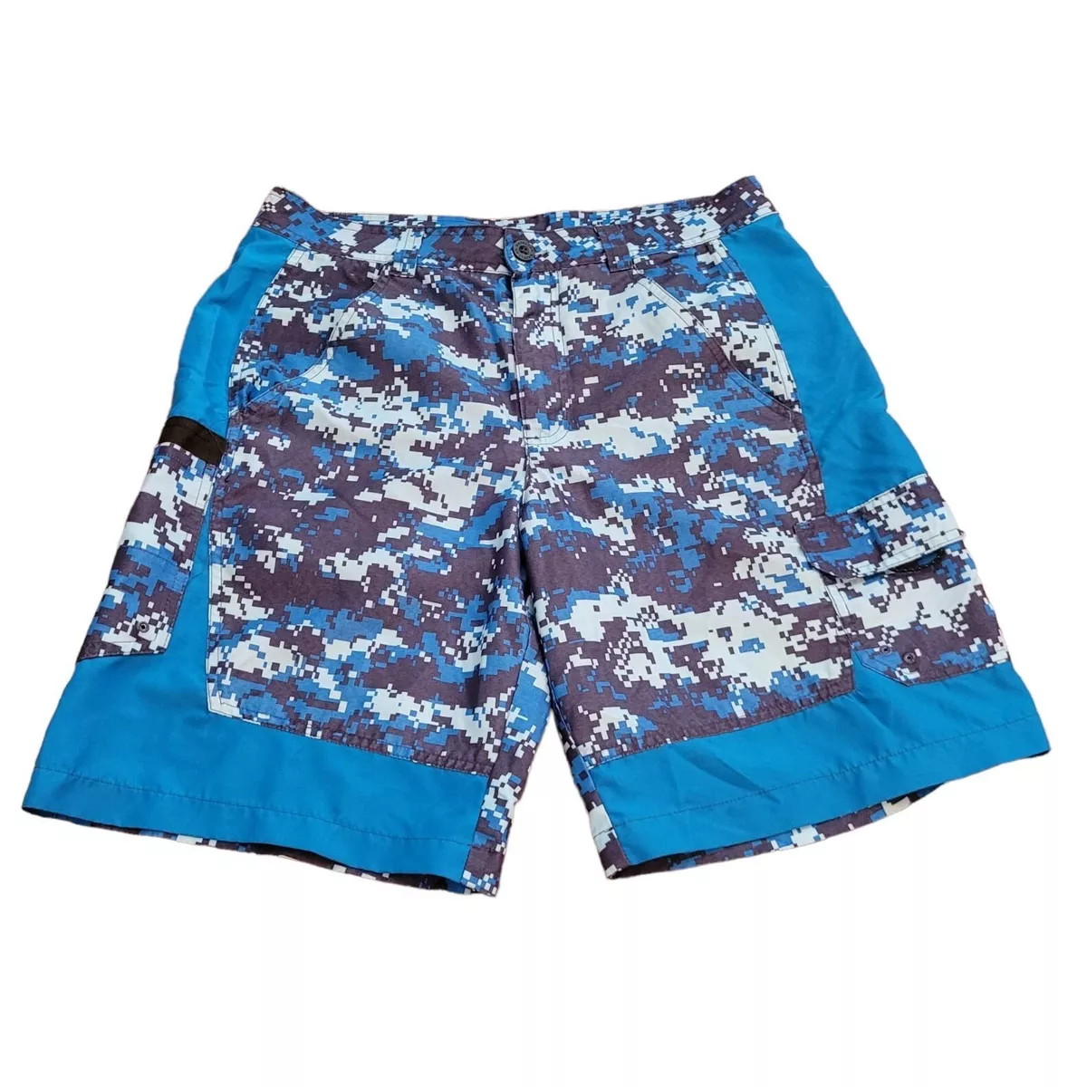 Magellan Fish Gear Size 30 Men's Blue Digital Camo Mag Repel Shorts Fishing  Camp