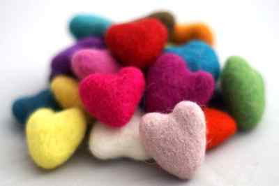 10 Stück x Filzherz FELT HEARTS 