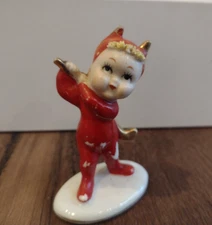Vintage Red Devil Golfing Lefton?  Figurine 3"
