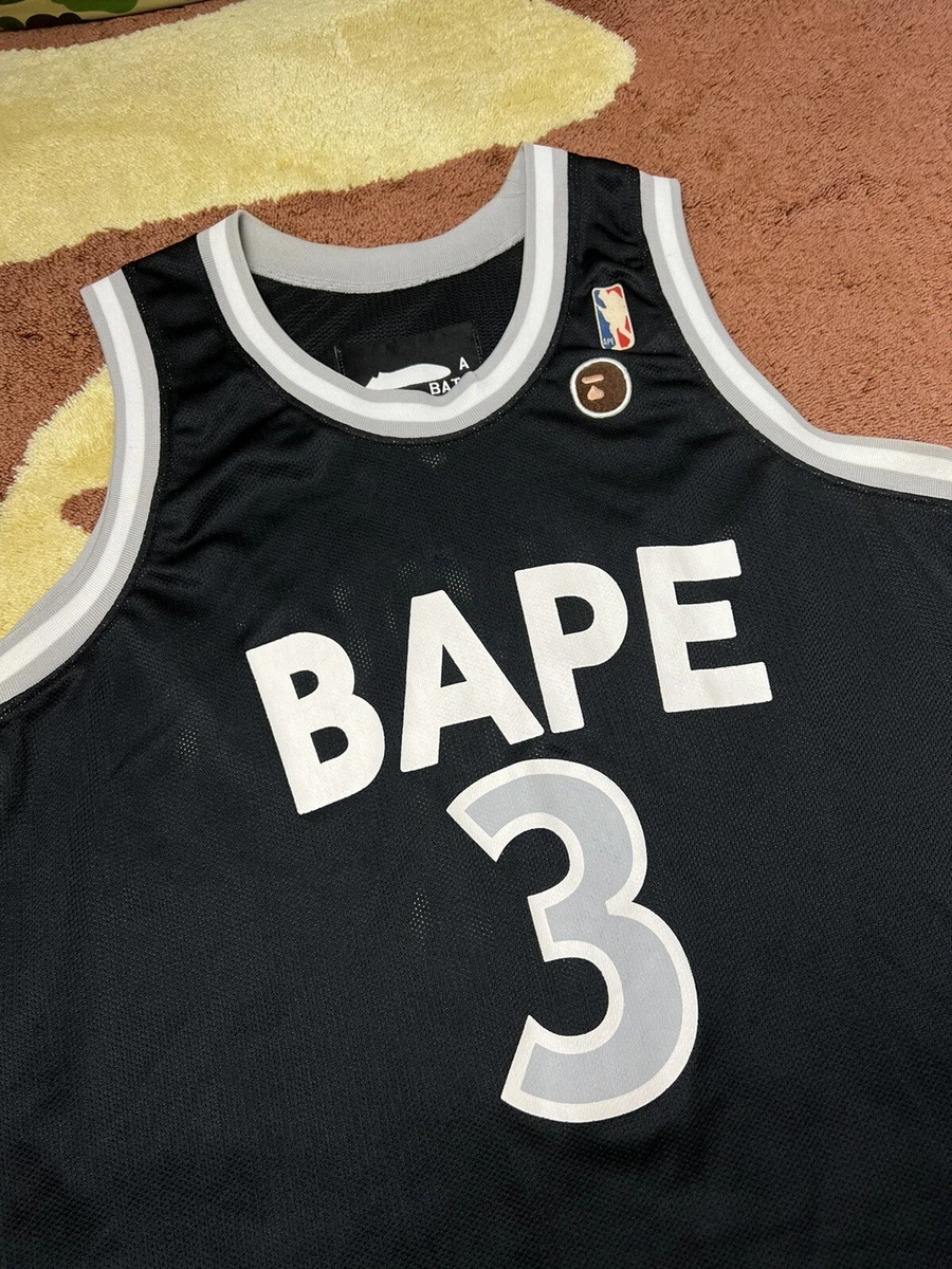 2003 A Bathing Ape Bape Spurs Black/Grey Jersey M Vintage OG NBA Stussy Nigo