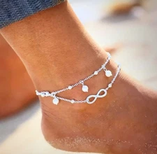 Sexy Summer Beach Ankle Infinite Silver Anklets ankle bracelets for women