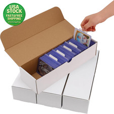 4 Pack Sports Card Storage Box 3200 Count Trading Card Organizer with Dividers
