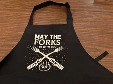BBQ Cooking Grill Kitchen Apron Star Wars "May The Forks Be With You", NWOT Gift