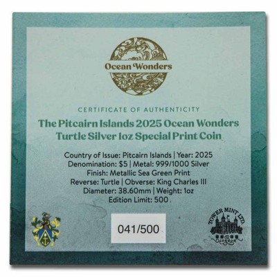 2025 Pitcairn Islands 1 oz Silver Ocean Wonders: Turtle | eBay