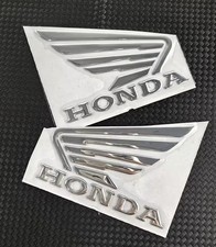 Motorcycle 3D Black Honda Wing Sticker Fuel Tank Fairing Badge Emblem Decals Lge