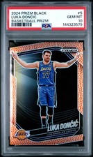 2024 PANINI PRIZM BLACK BASKETBALL PRIZM #5 LUKA DONCIC 3/225 PSA 10