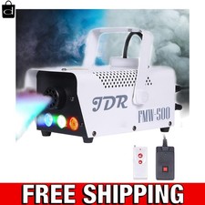 Deluxe Fog Machine with 3 LED Lights - Wireless Control for Parties  Weddings